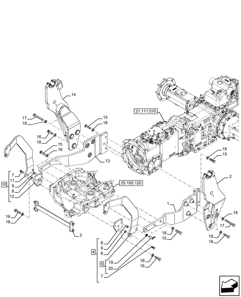 Схема запчастей Case IH FARMALL 120U - (82.100.040) - VAR - 342003, 342004, 758980 - W/ LOADER READY, NA (82) - FRONT LOADER & BUCKET