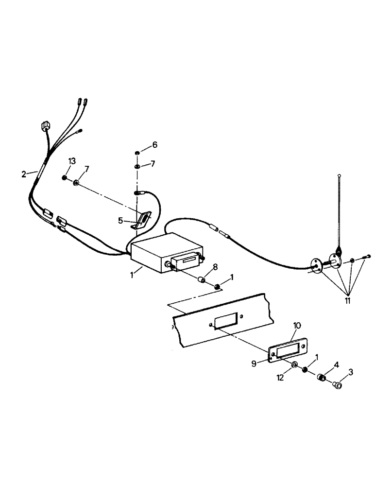 Схема запчастей Case IH ST350 - (01-30) - RADIO AND MOUNTING, FUJITSU, D, 11-1-80 TO 7-1-82 (10) - CAB