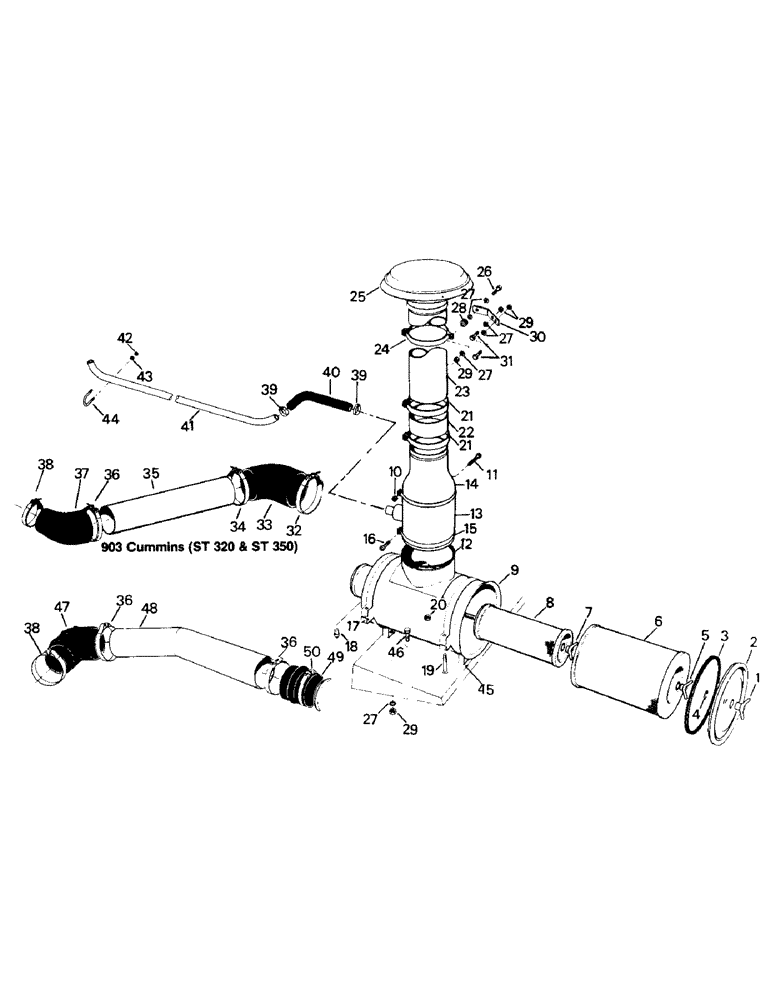 Схема запчастей Case IH ST220 - (04-12) - AIR CLEANER AND INTAKE, ST 280, ST 325, ST 320, ST 350, ST251CP, ST 310 AND 310CP (04) - Drive Train