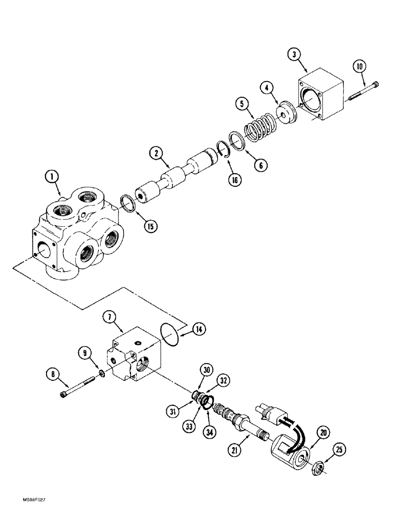 Схема запчастей Case IH 9350 - (5-36) - DOUBLE SELECTOR VALVE, STEERABLE AXLE HYDRAULICS (05) - STEERING