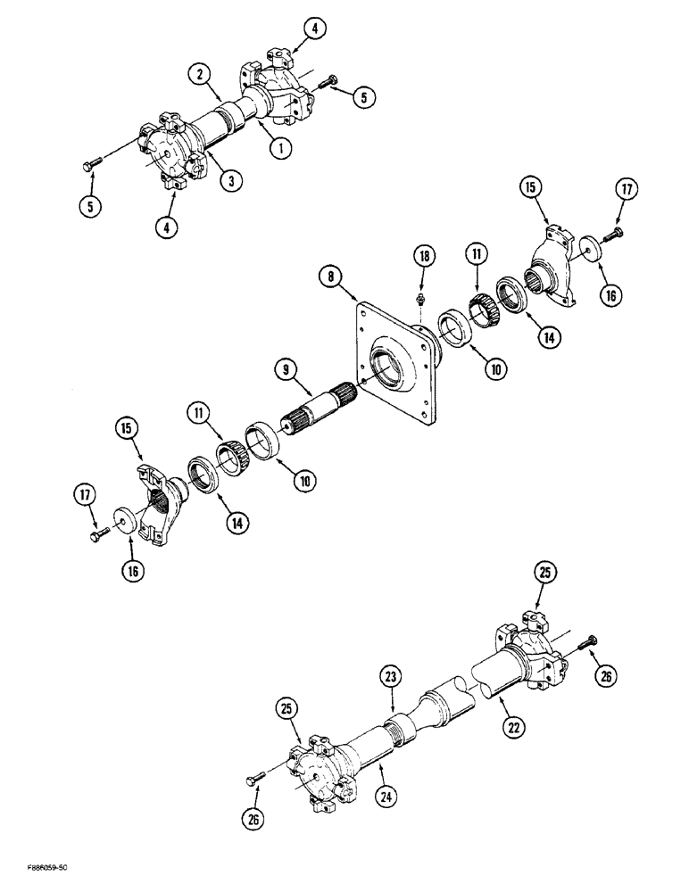 Схема запчастей Case IH STEIGER - (6-68) - PTO DRIVE SHAFT (06) - POWER TRAIN