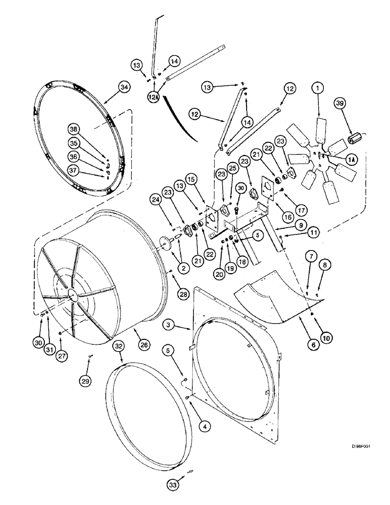 Схема запчастей Case IH 2144 - (2-11C) - ROTARY AIR SCREEN, COMBINE P.I.N. JJC0172845 AND AFTER (01) - ENGINE