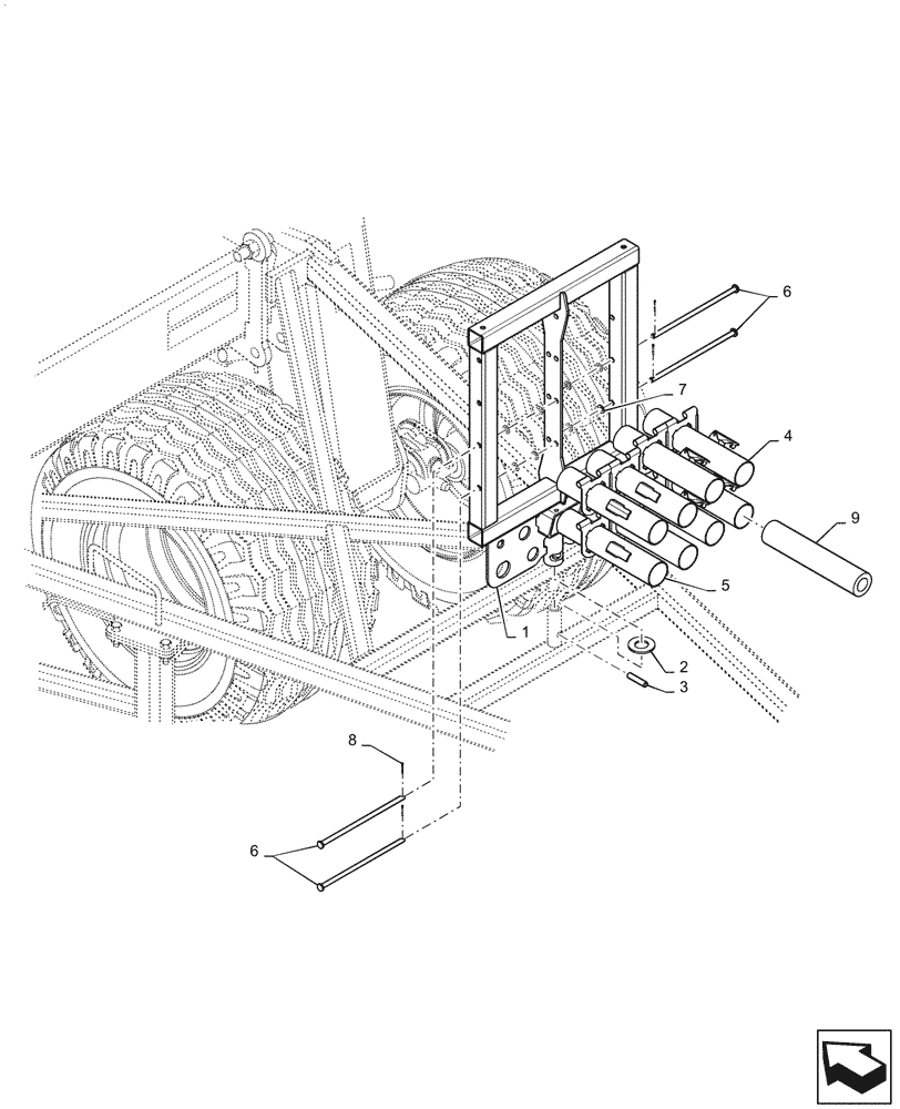 Схема запчастей Case IH 3445 - (37.162.AA[06]) - AIR PACK CRADLE (37) - HITCHES, DRAWBARS & IMPLEMENT COUPLINGS