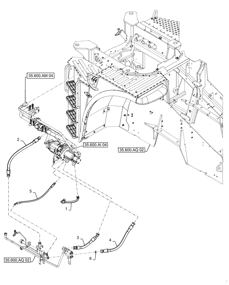 Схема запчастей Case IH STEIGER 420 - (35.600.BH[04]) - HIGH CAPACITY HYDRAULIC LINES (ASN ZGF309205) (35) - HYDRAULIC SYSTEMS