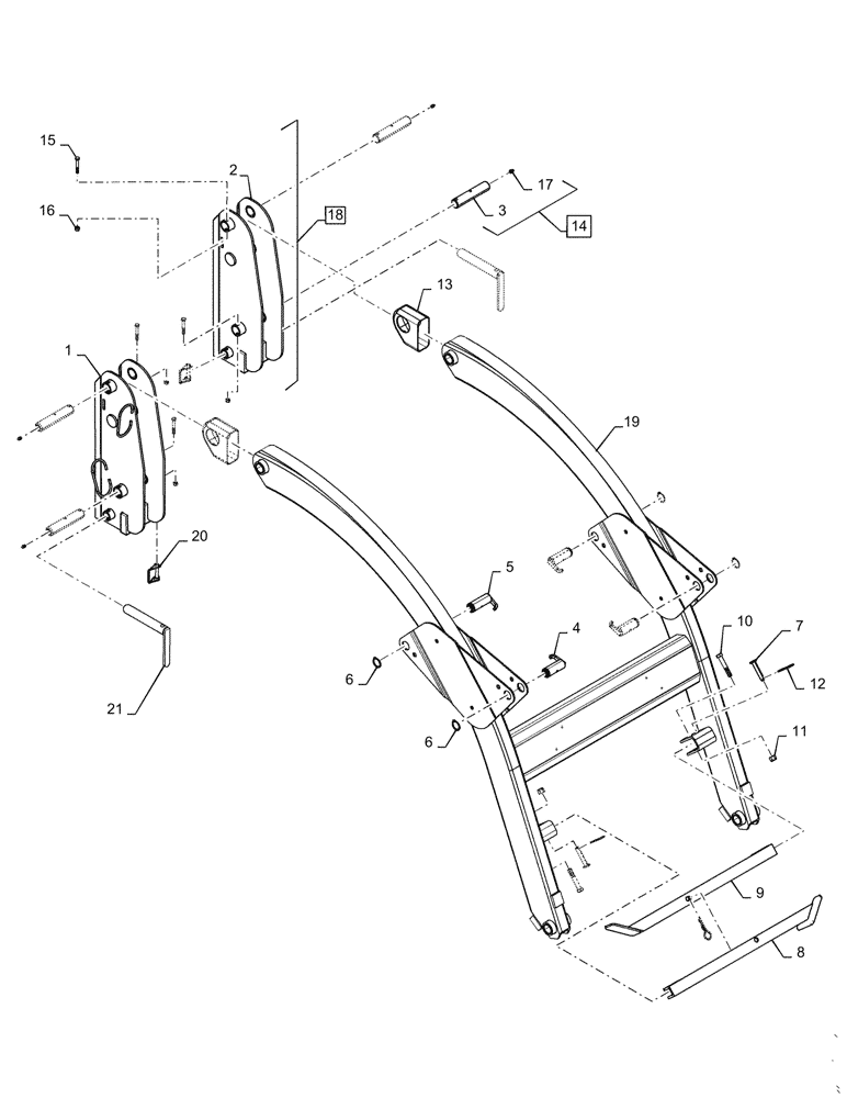 Схема запчастей Case IH L340A - (82.100.030) - LOADER BOOM ARM (82) - FRONT LOADER & BUCKET