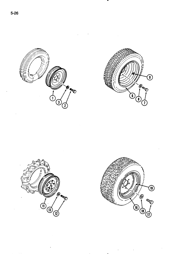 Схема запчастей Case IH 275 - (5-26) - FRONT WHEELS, TWO WHEEL DRIVE WITH AGRICULTURAL TIRES (05) - STEERING