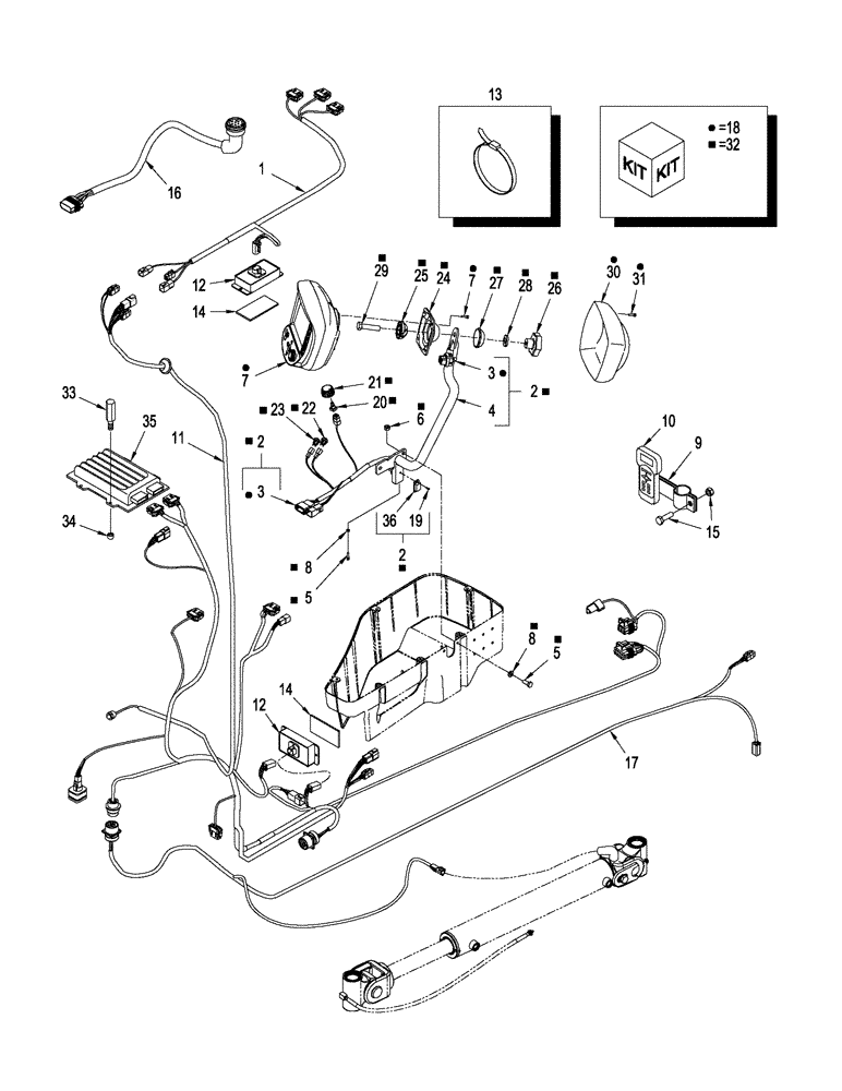 Схема запчастей Case IH STEIGER 335 - (04-37) - ACCUGUIDE - AFS 200 PRO MOUNTING & RELATED PARTS (04) - ELECTRICAL SYSTEMS