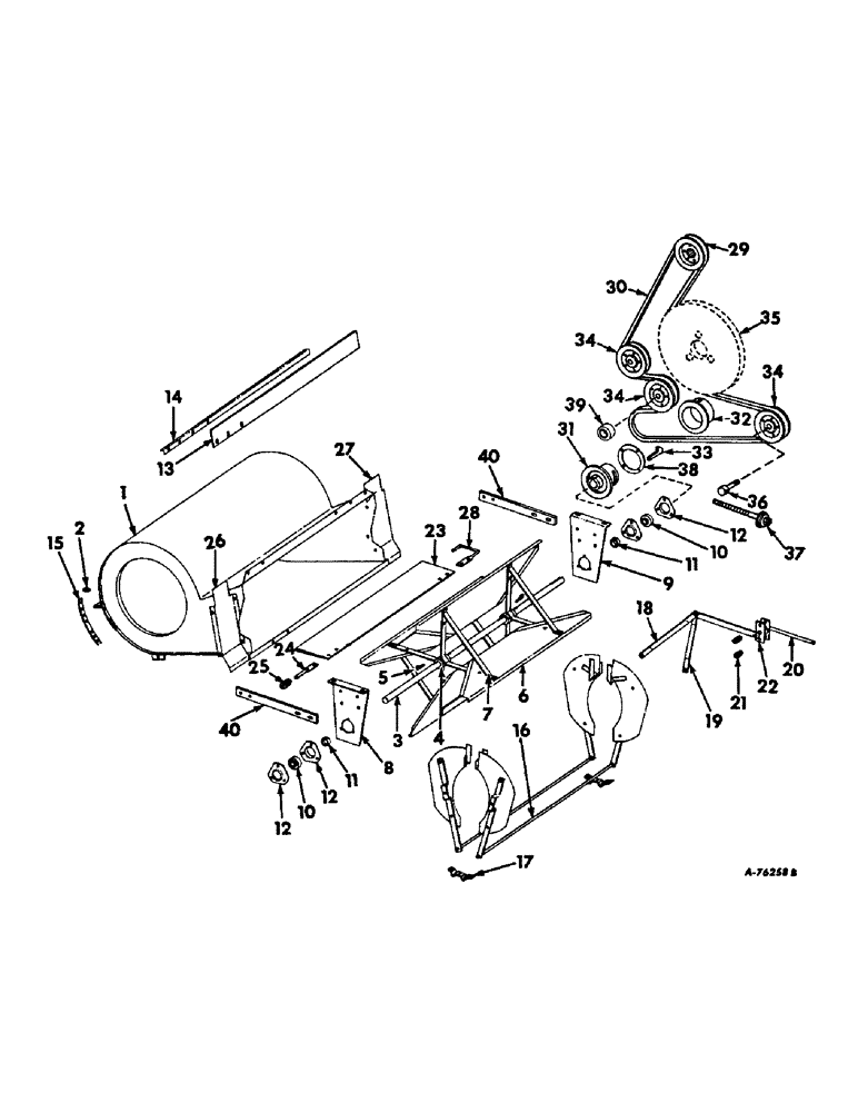 Схема запчастей Case IH 315 - (R-27) - SEPARATOR, FAN AND FAN DRIVE Separation