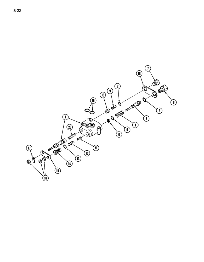 Схема запчастей Case IH 265 - (8-22) - HYDRAULIC CONTROL VALVE (08) - HYDRAULICS