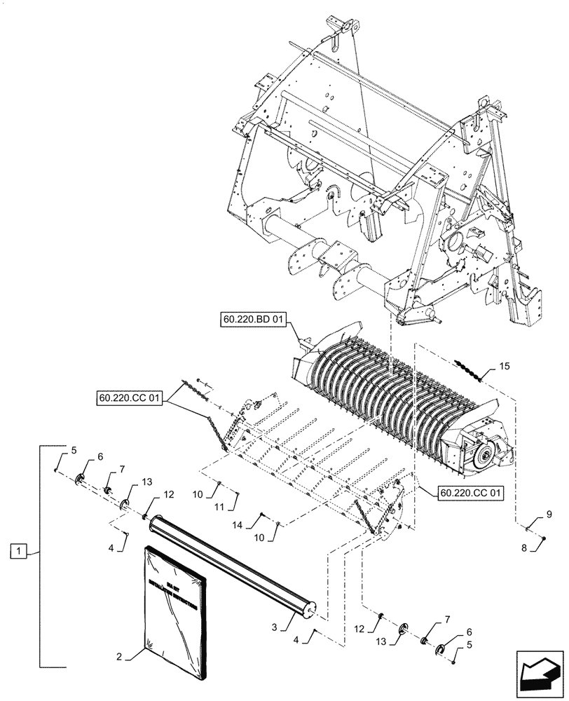 Схема запчастей Case IH RB565 - (88.100.60[02]) - DIA KIT, ROLLER WINDGUARD, STANDARD PICK-UP (88) - ACCESSORIES