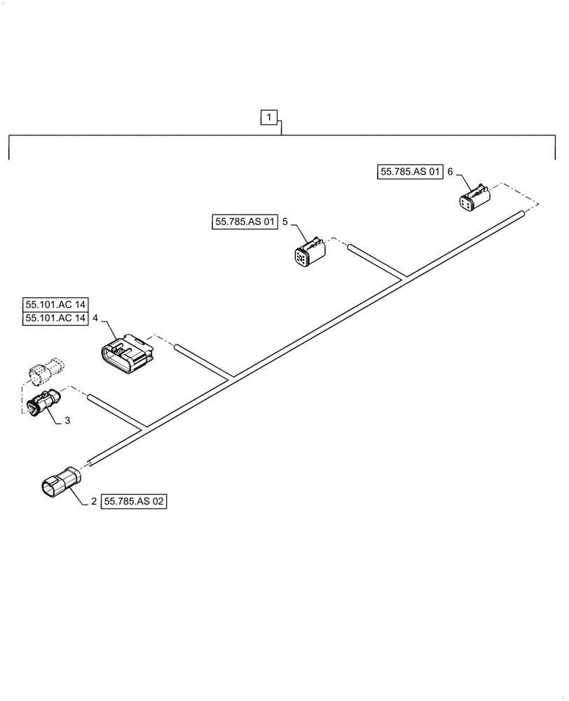 Схема запчастей Case IH 9240 - (55.101.AC[27]) - CLEAN GRAIN ELEVATOR WIRE HARNESS & CONNECTOR (55) - ELECTRICAL SYSTEMS