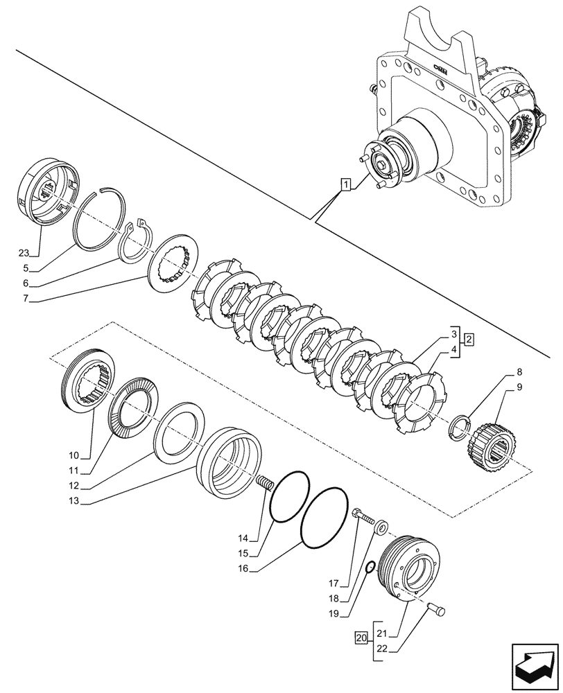 Схема запчастей Case IH PUMA 185 CVT - (25.102.AS[07]) - VAR - 758048, 758049 - SUSPENDED FRONT AXLE, DIFFERENTIAL, DIFFERENTIAL LOCK (25) - FRONT AXLE SYSTEM