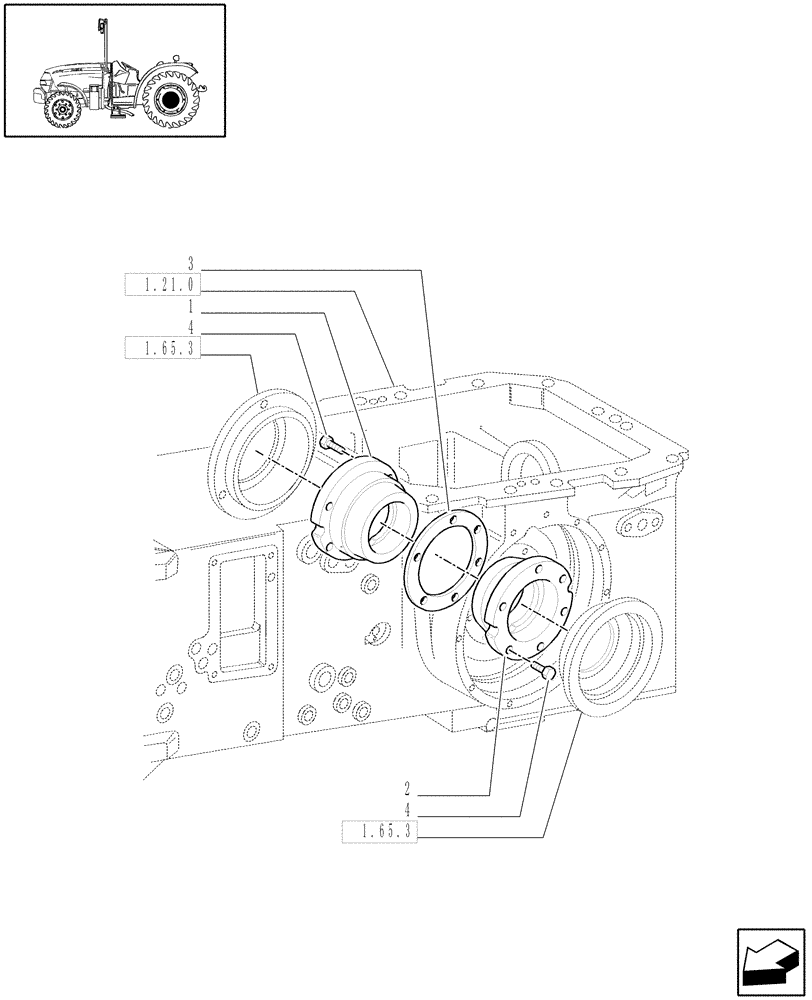 Схема запчастей Case IH JX1070N - (1.32.0) - CASINGS, COVERS AND SUPPORTS - C5489 (03) - TRANSMISSION