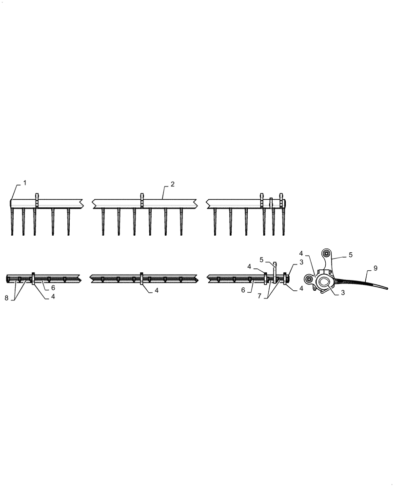 Схема запчастей Case IH DH363 - (58.101.AF[04]) - LH STANDARD SPLIT REEL, BAT ASSY, ASN YHZB14001 (58) - ATTACHMENTS/HEADERS