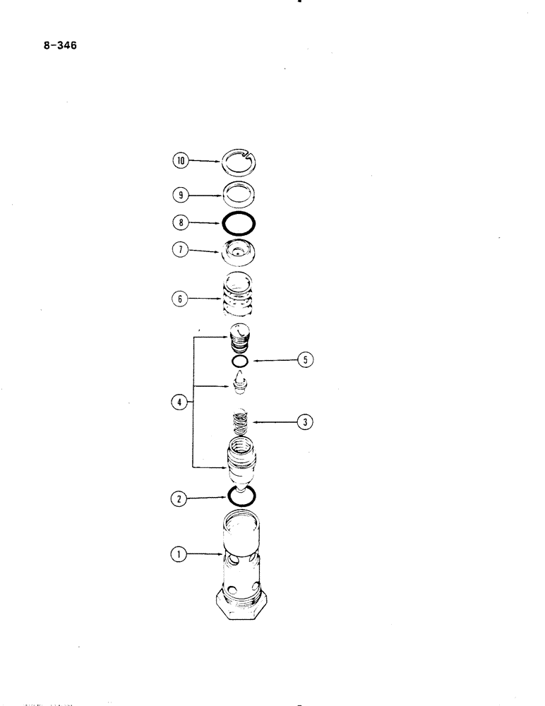 Схема запчастей Case IH 485 - (8-346) - PILOT RELIEF VALVE (08) - HYDRAULICS