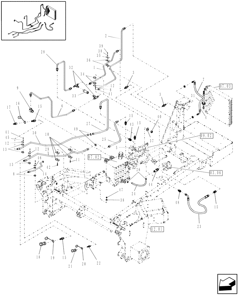 Схема запчастей Case IH WDX1202S - (07.06[2]) - HYDRAULIC HEADER DRIVE (07) - HYDRAULIC SYSTEM