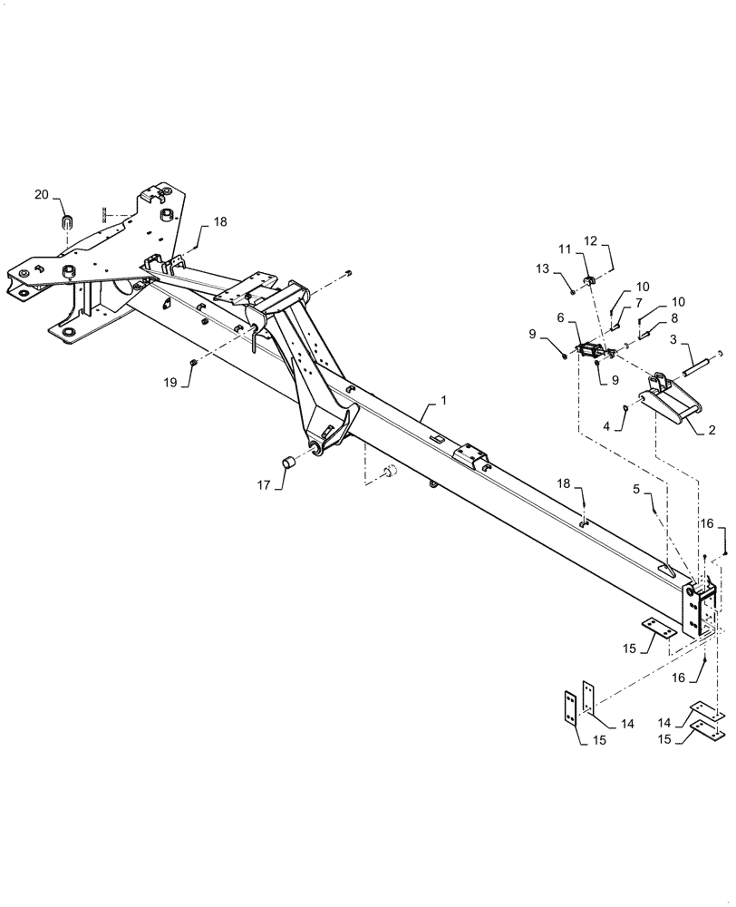 Схема запчастей Case IH 2160 - (37.100.AF[13]) - OUTER HITCH, 36 ROW (37) - HITCHES, DRAWBARS & IMPLEMENT COUPLINGS