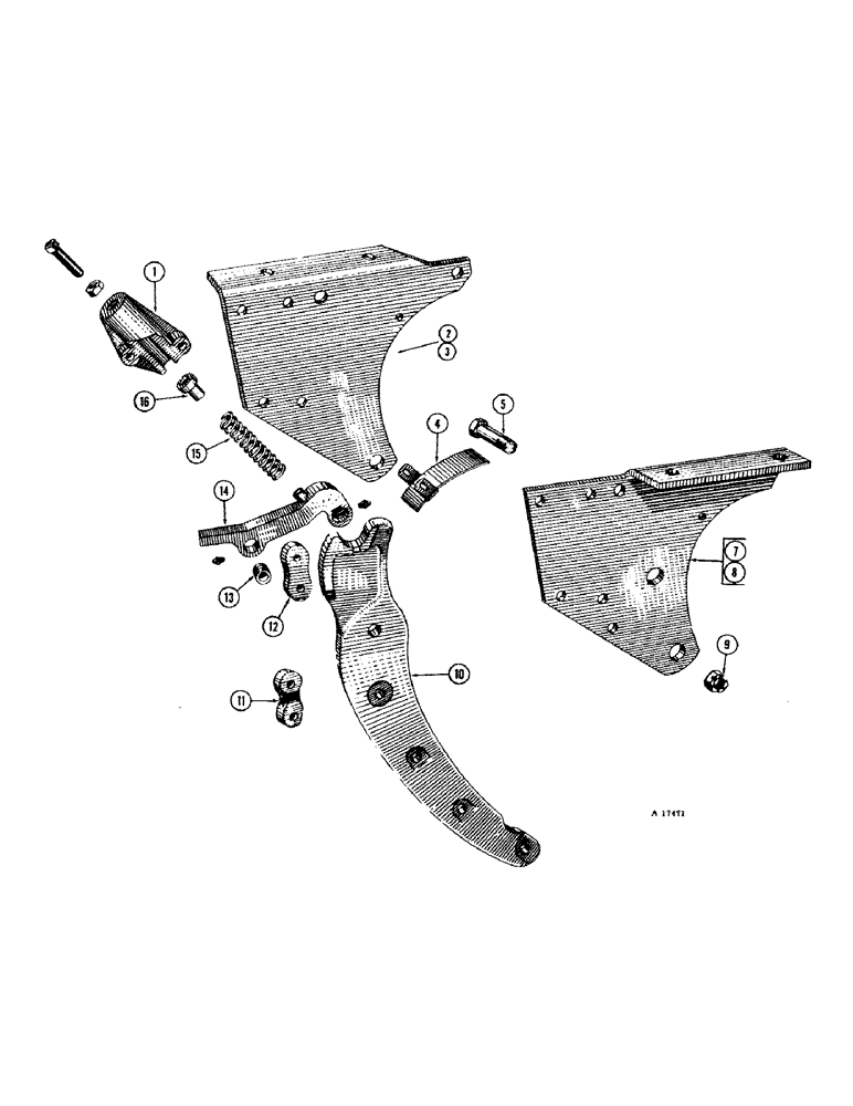 Схема запчастей Case IH MA - (30) - BEAM BRACKETS AND TRIP STANDARDS, MTA FOUR BOTTOM, 14 AND 16 INCH 