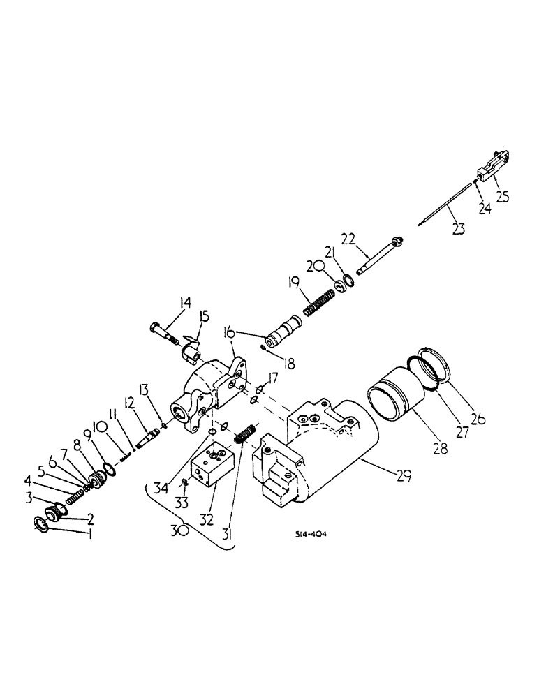 Схема запчастей Case IH HYDRO 84 - (10-045) - DRAFT CONTROL CYLINDER AND VALVE (07) - HYDRAULICS