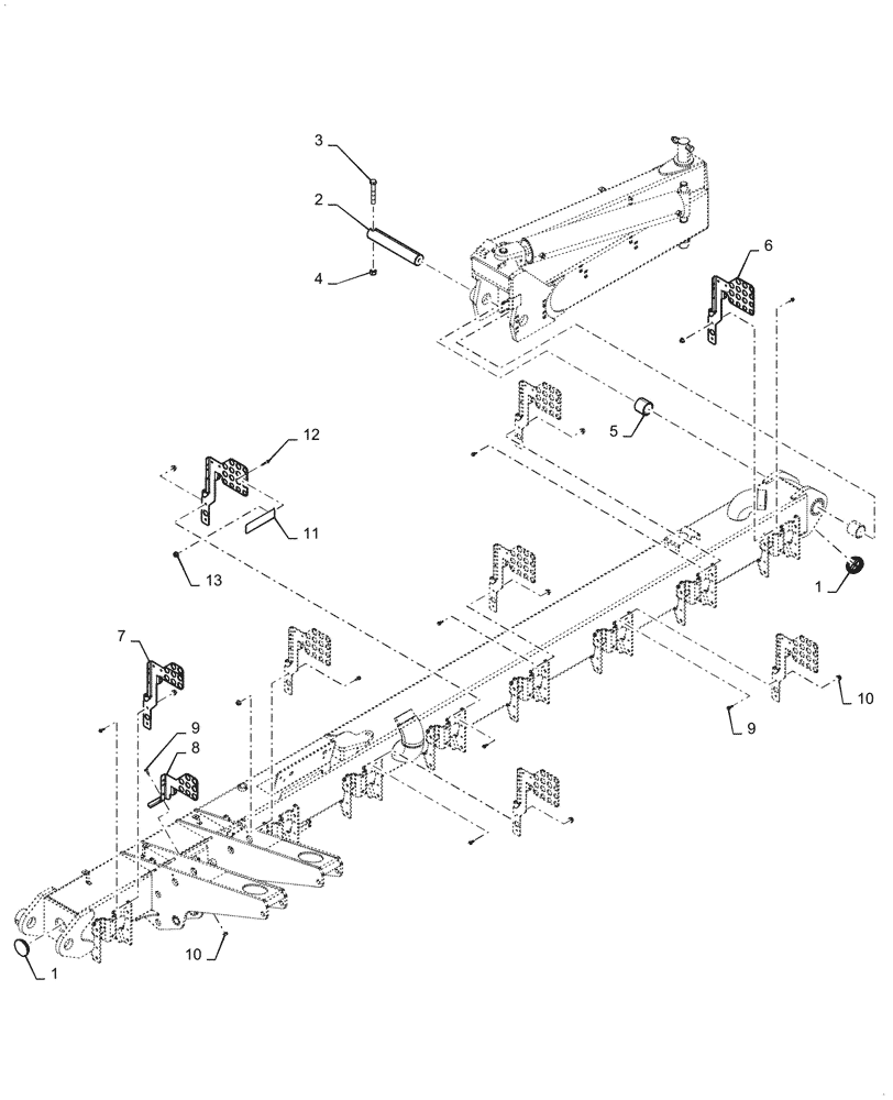 Схема запчастей Case IH 2160 - (39.902.AB[14]) - MID WINGS, 36 ROW (39) - FRAMES AND BALLASTING