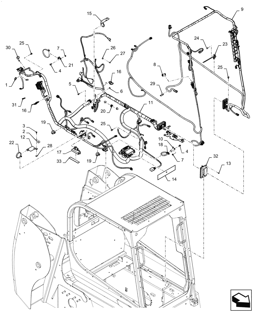 Схема запчастей Case IH SR160 - (55.101.AC[02]) - WIRE HARNESS & CONNECTOR, MECHANICAL CONTROLS, OPEN CAB (25-AUG-2015 THRU 13-NOV-2016) (55) - ELECTRICAL SYSTEMS