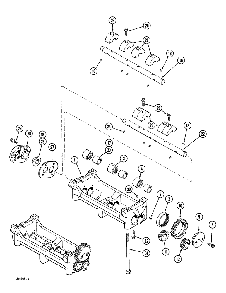 Схема запчастей Case IH 6000 - (2-54) - BALANCER, 4-390 ENGINE (02) - ENGINE