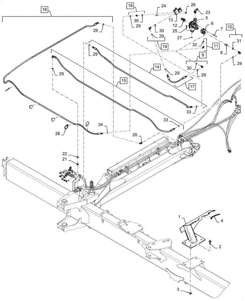 Схема запчастей Case IH 2160 - (63.110.AB[14]) - LIQUID FERTILIZER PUMP AND VALVE W/ O TANK BRACKET (63) - CHEMICAL APPLICATORS