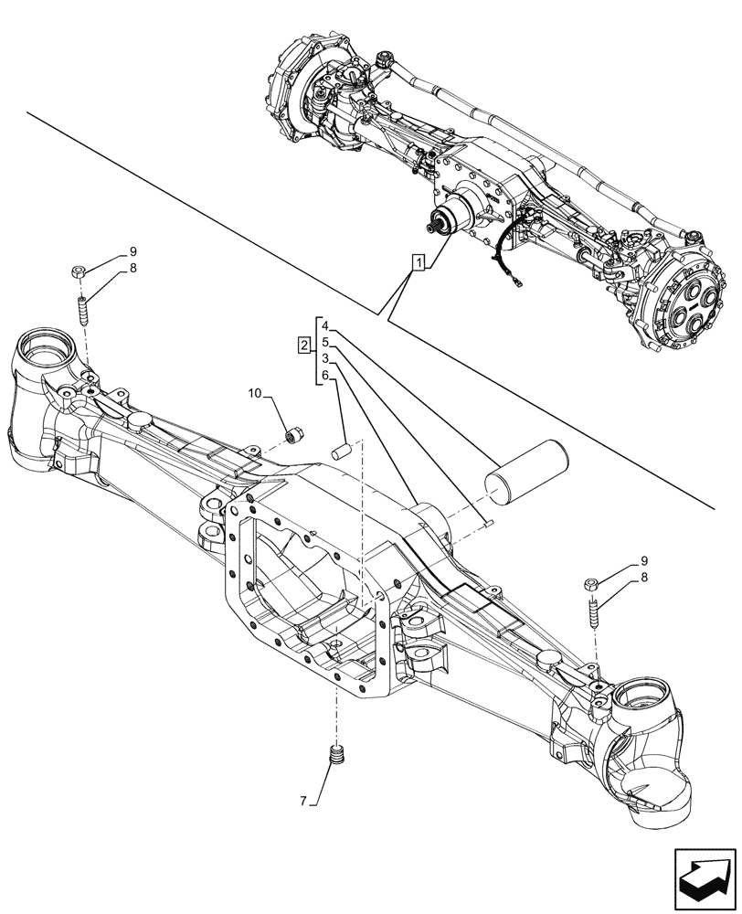 Схема запчастей Case IH PUMA 240 CVT - (25.100.AD[11]) - VAR - 391157 - 4WD FRONT AXLE, HOUSING (25) - FRONT AXLE SYSTEM