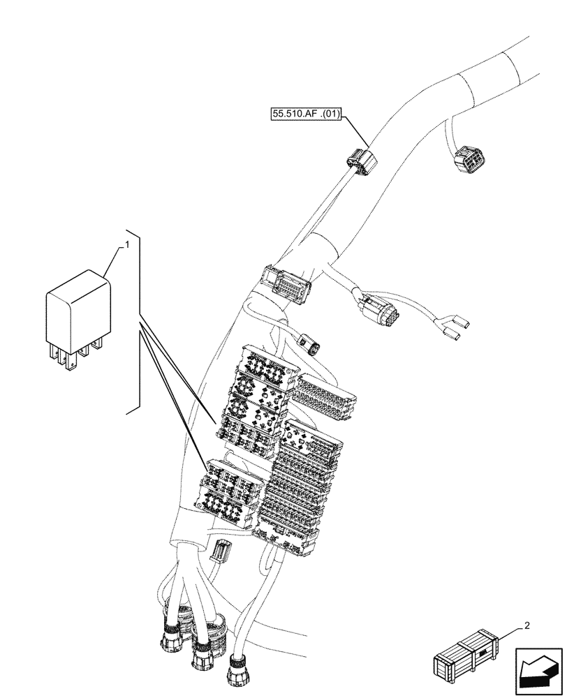 Схема запчастей Case IH MAXXUM 115 - (55.100.DO[11]) - VAR - 744784, 744785 - RELAY, FUSE BOX (55) - ELECTRICAL SYSTEMS