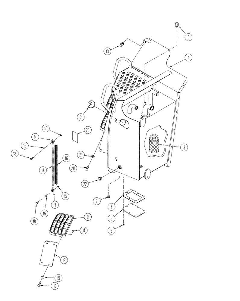 Схема запчастей Case IH STX325 - (08-17) - HYDRAULIC TANK ASSY (08) - HYDRAULICS