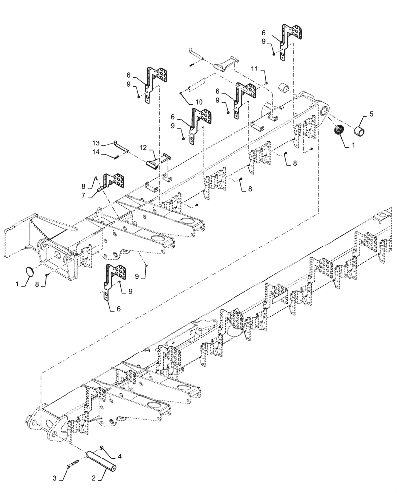 Схема запчастей Case IH 2160 - (39.902.AB[15]) - OUTER WINGS, 36 ROW (39) - FRAMES AND BALLASTING