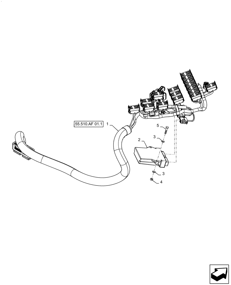 Схема запчастей Case IH PATRIOT 4440 - (55.510.AF[02]) - RH CONSOLE HARNESS & NODE (55) - ELECTRICAL SYSTEMS