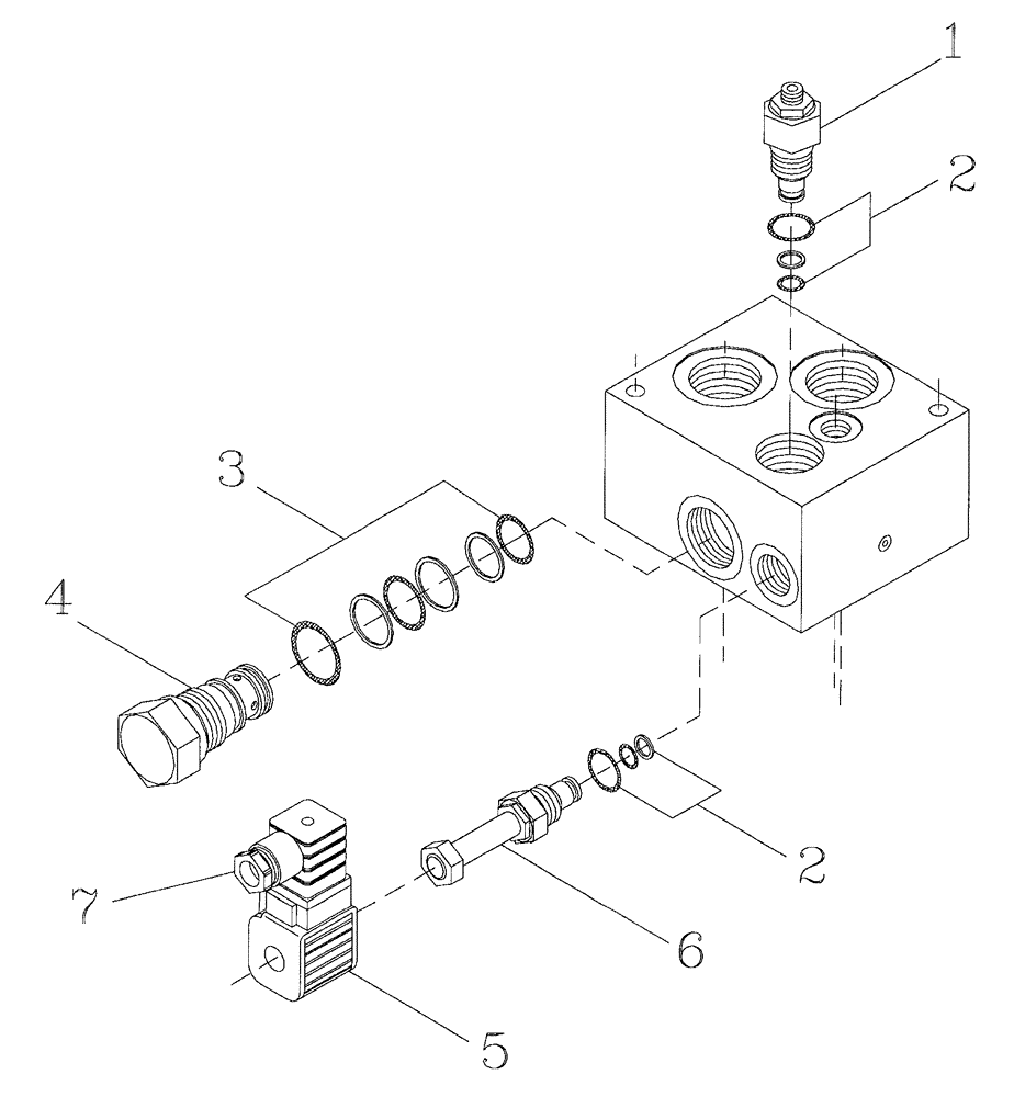 Схема запчастей Case IH 7700 - (B05[01]) - HYDRAULIC SOLENOID RELIEF VALVE Hydraulic Components & Circuits