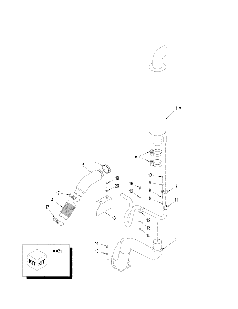 Схема запчастей Case IH STEIGER 330 - (02-06) - EXHAUST SYSTEM (02) - ENGINE