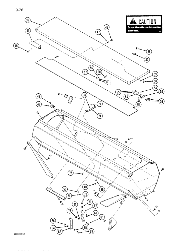 Схема запчастей Case IH 6300 - (9-076) - GRAIN AND FERTILIZER HOPPER, CONTINUED ON (09) - CHASSIS/ATTACHMENTS