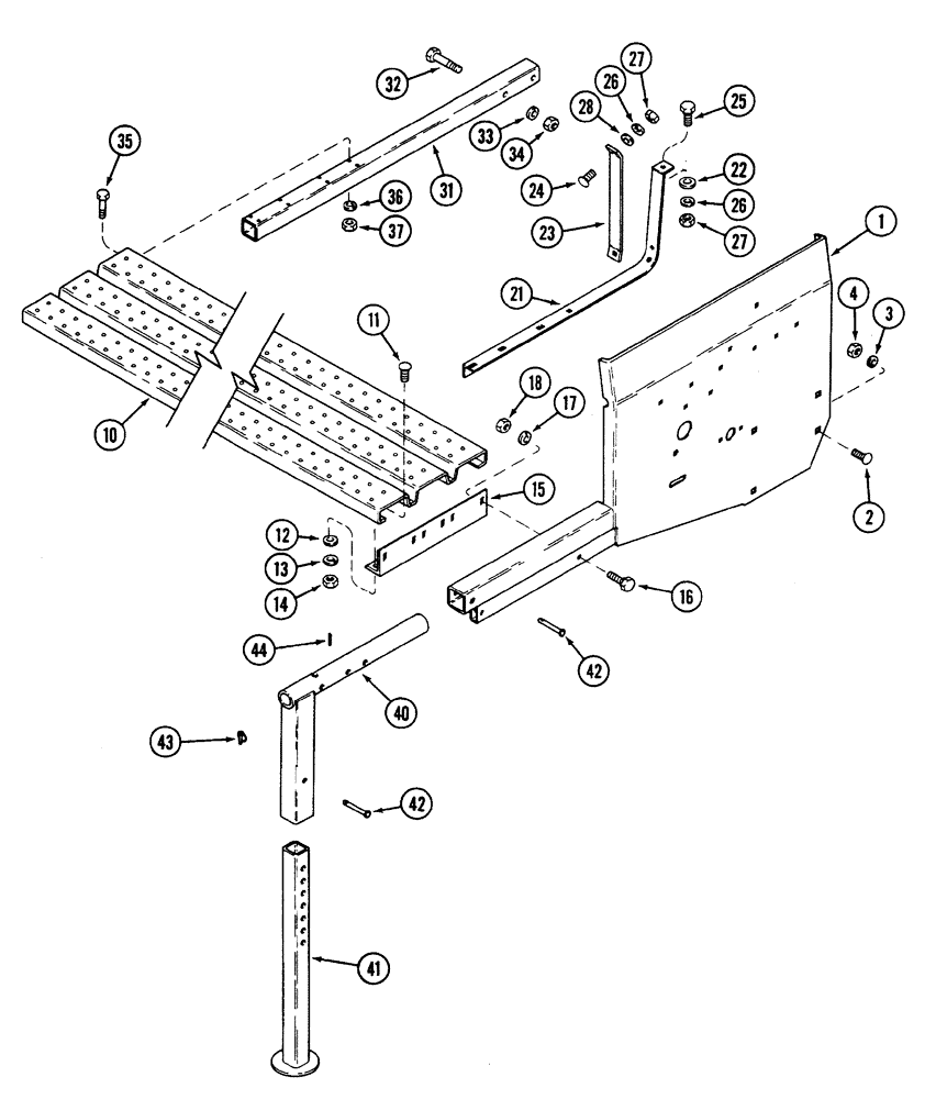 Схема запчастей Case IH 5500 - (9-08) - HOPPER SUPPORTS AND FOOTBOARDS (BSN CKB0030000) (09) - CHASSIS