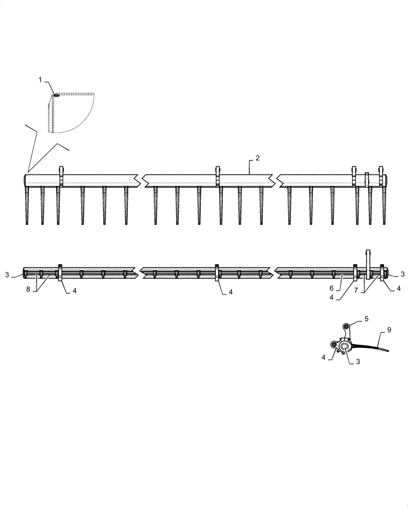 Схема запчастей Case IH DH363 - (58.101.AF[03]) - LH REEL ASSY, STANDARD BAT, ASN YHZB14001 (58) - ATTACHMENTS/HEADERS