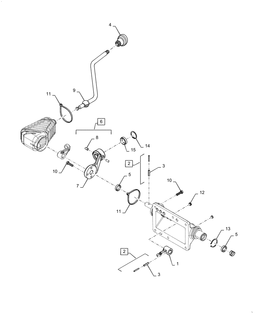 Схема запчастей Case IH FARMALL 50A - (21.101.AL[01]) - HAND LEVER TIE ROD AND EXTERNAL CONTROL (21) - TRANSMISSION