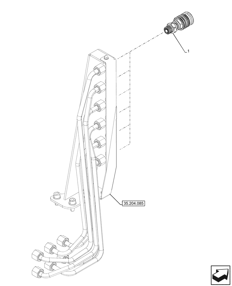 Схема запчастей Case IH FARMALL 110N - (35.204.095) - VAR - 743970, 759021 - MID-MOUNT CONTROL VALVE, W/ 6 COUPLERS, QUICK COUPLER, W/ DOC, CAB (35) - HYDRAULIC SYSTEMS