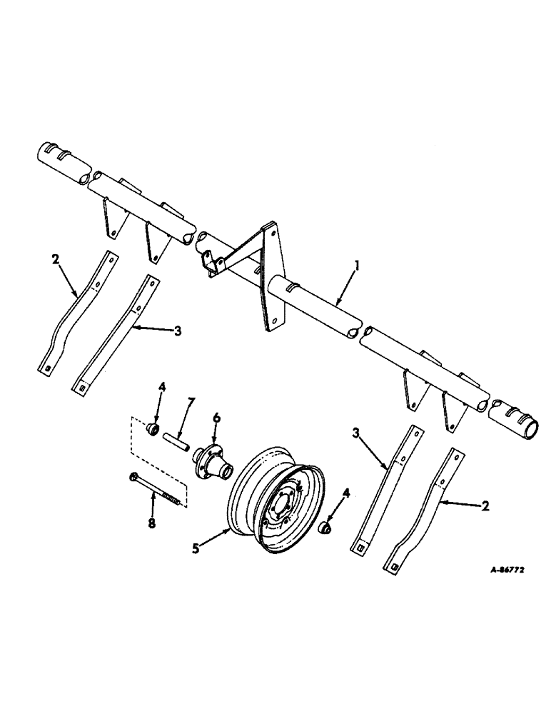 Схема запчастей Case IH 601 - (T-08) - ADJUSTABLE WHEEL FRAME 