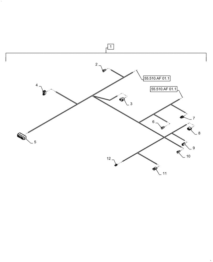 Схема запчастей Case IH PATRIOT 4440 - (55.510.AF[01.2]) - RH CONSOLE HARNESS, ASN YGT044000 (55) - ELECTRICAL SYSTEMS