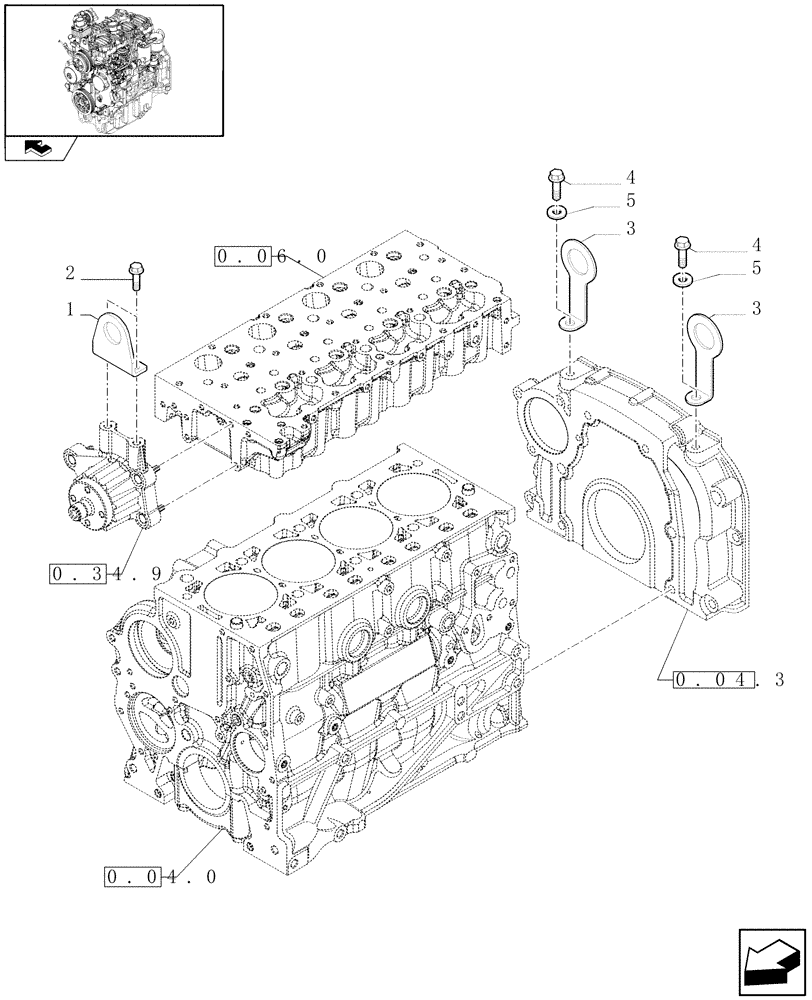 Схема запчастей Case IH FARMALL 70 - (0.45.0) - HOOKS - ENGINE (01) - ENGINE