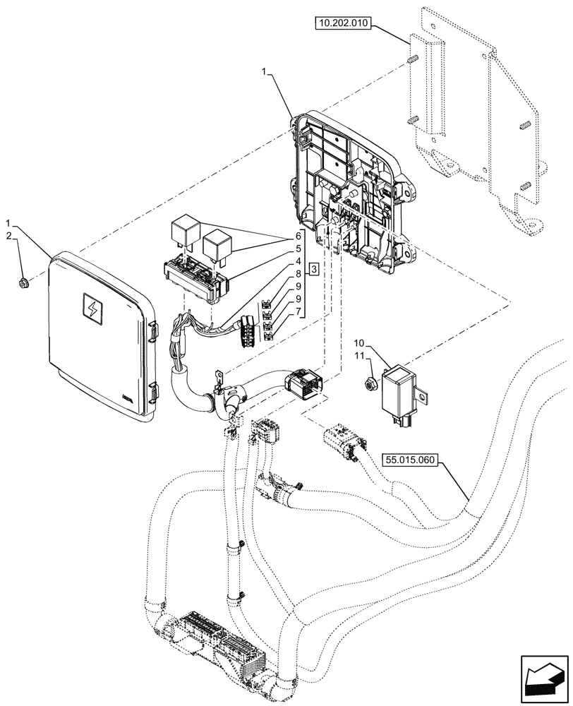 Схема запчастей Case IH FARMALL 110V - (55.015.080) - VAR - 759324, 759325 - ENGINE, ELECTRONIC CONTROL UNIT (55) - ELECTRICAL SYSTEMS