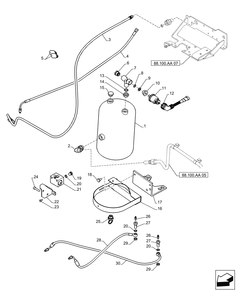 Схема запчастей Case IH PUMA 230 - (88.100.AA[06]) - DIA KIT, TRAILER BRAKES (88) - ACCESSORIES