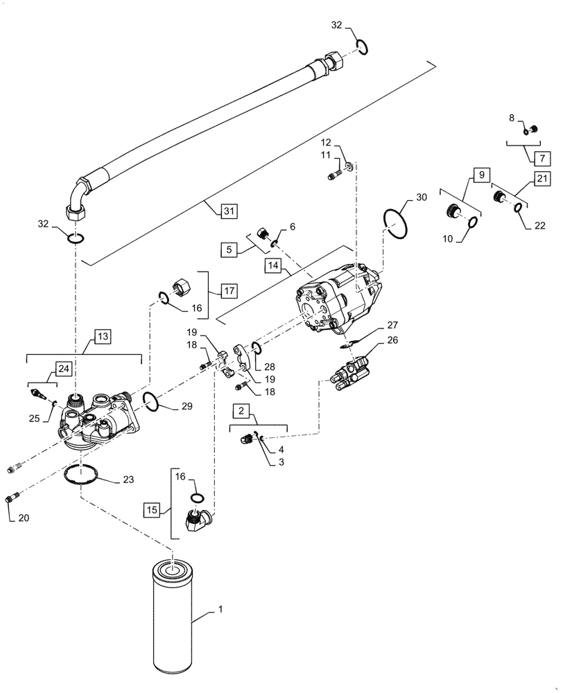 Схема запчастей Case IH MAGNUM 310 - (35.106.AD[04]) - VAR - 420301, 420302 - STANDARD OR HIGH CAPACITY HYDRAULIC PUMP, CVT (35) - HYDRAULIC SYSTEMS