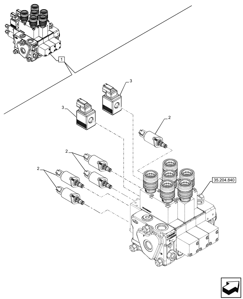 Схема запчастей Case IH FARMALL 80V - (55.036.120) - VAR - 743970 - MID-MOUNT CONTROL VALVE, ELECTRICAL, COMPONENTS, CAB (55) - ELECTRICAL SYSTEMS