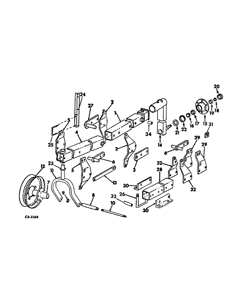 Схема запчастей Case IH 500 - (B-75) - ASSIST WHEELS ATTACHMENT, WITH TRANSPORT W/BOLTED TRANSPORT TUBE 