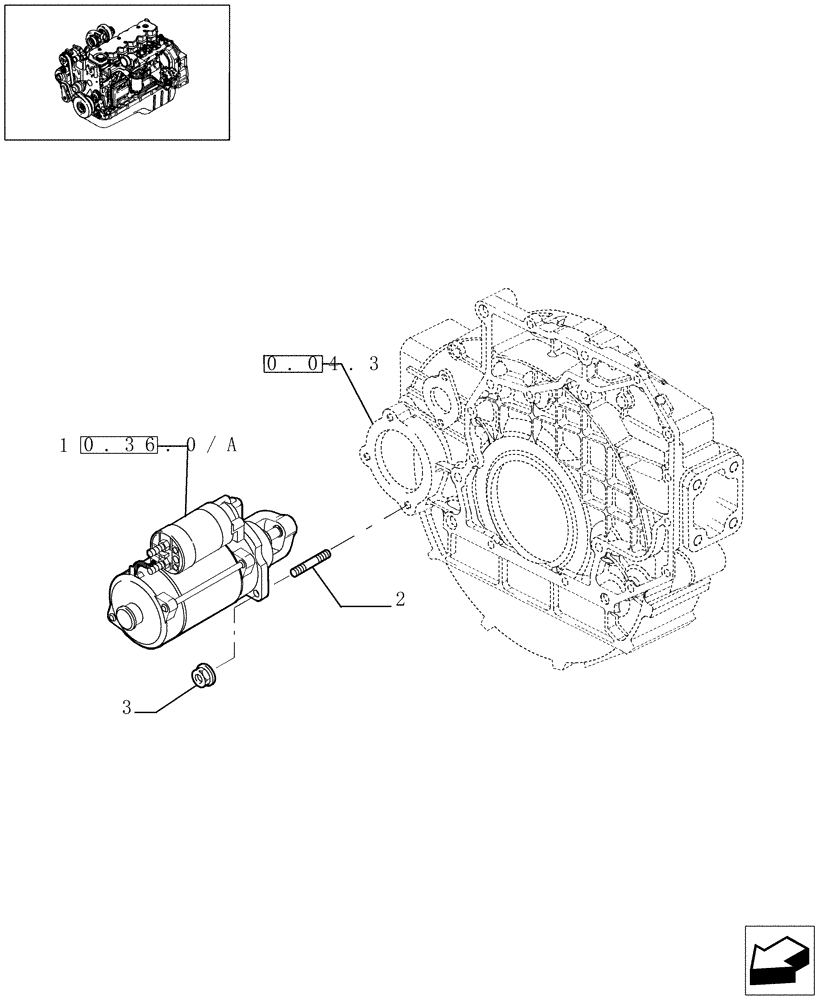 Схема запчастей Case IH F4HE9684D J102 - (0.36.0[01]) - STARTER MOTOR (4893831 - 504036933) 