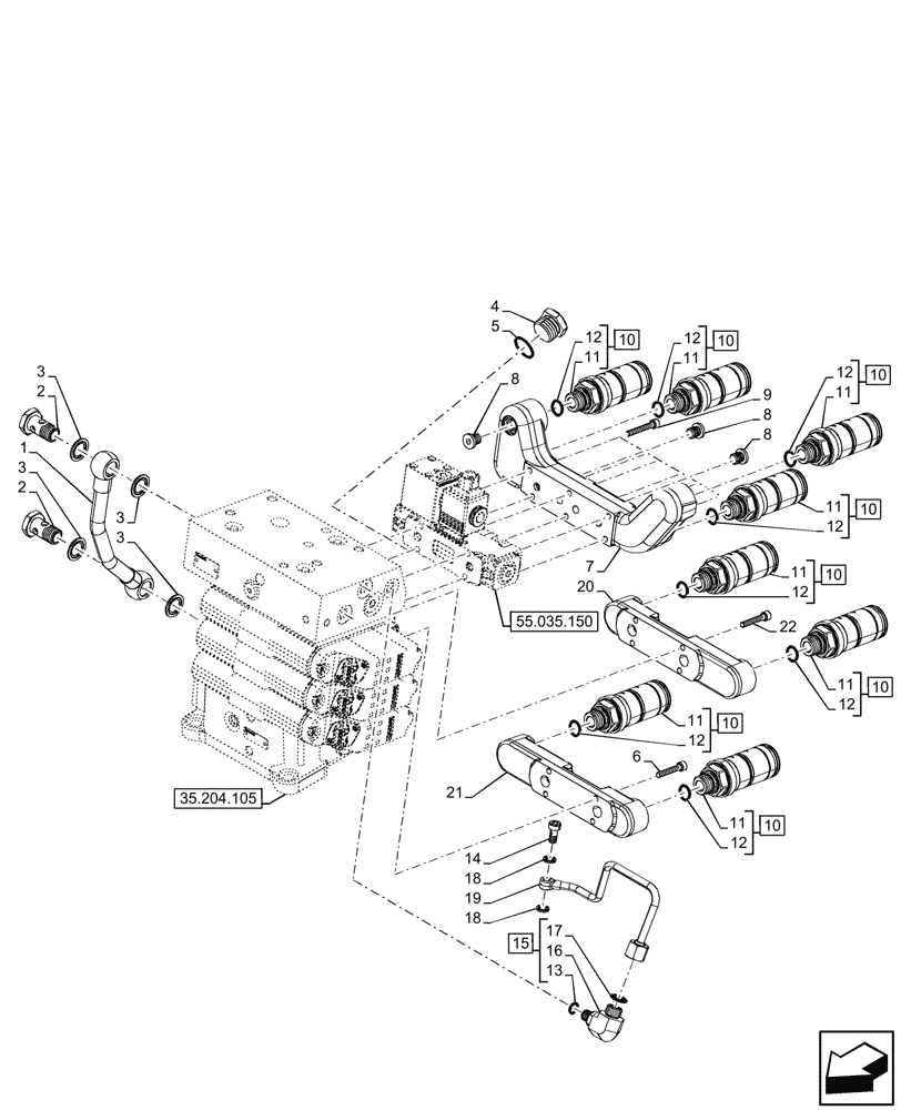 Схема запчастей Case IH FARMALL 90N - (35.204.115) - VAR - 759025 - 3 REMOTE CONTROL VALVES, W/ ELECTROHYDRAULIC DIFFERENTIAL LOCK, COMPONENTS, CAB (35) - HYDRAULIC SYSTEMS