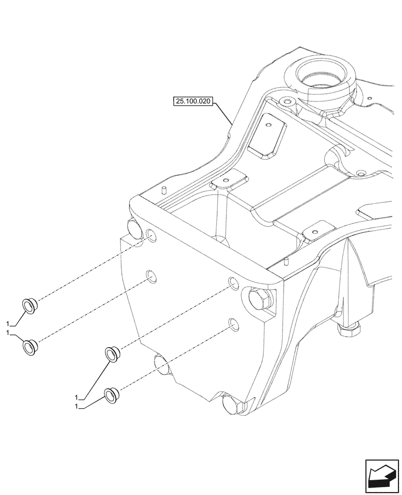 Схема запчастей Case IH FARMALL 100CL - (39.140.050) - VAR - 390215 - PLUG, FRONT, BALLAST (39) - FRAMES AND BALLASTING